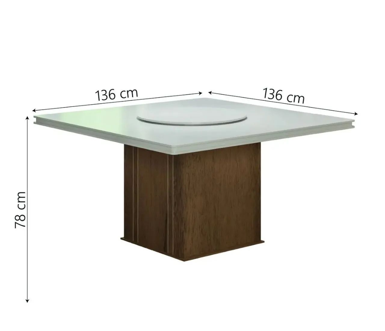 MESA COM TAMPO GIRATÓRIO 8 CADEIRAS 