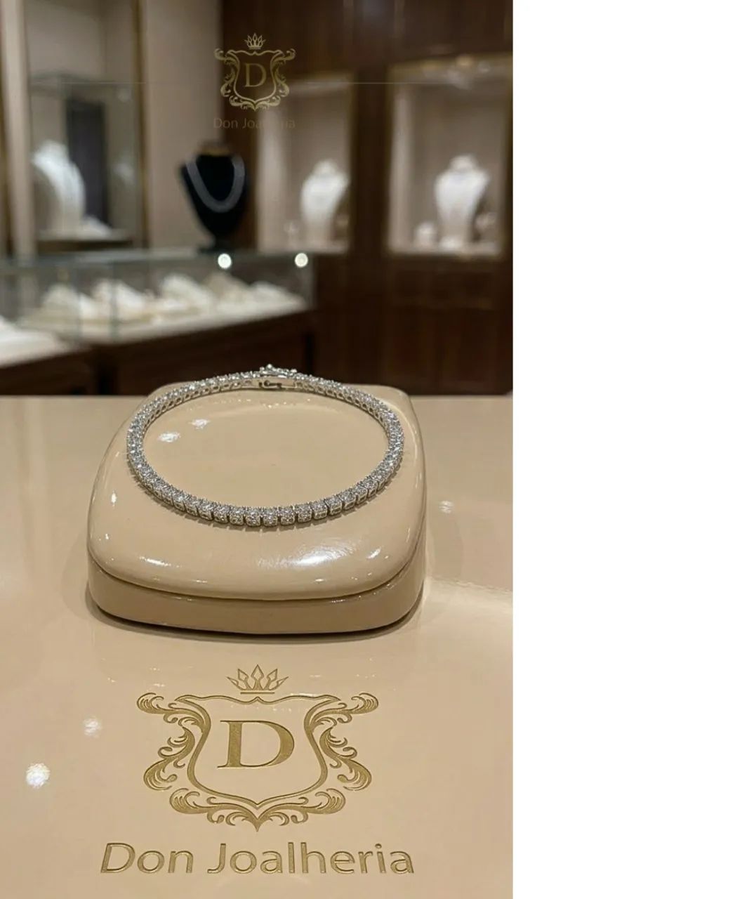 Pulseira Riviera de prata com moissanites  