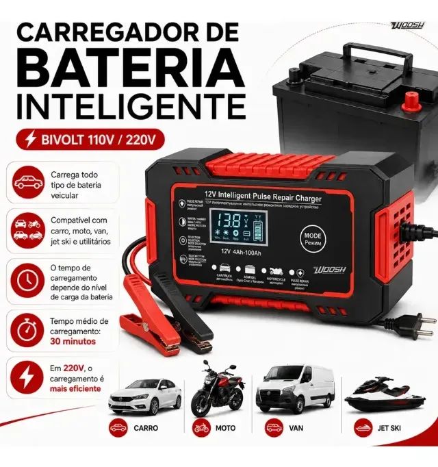 Carregador Inteligente de Bateria Automotiva - Foto 4