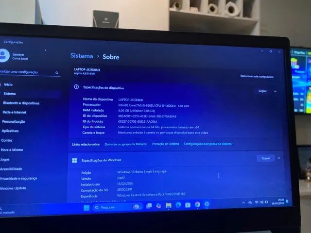 Notebook Lenovo i5 8° - SSD - Ótimo estado - Foto 4