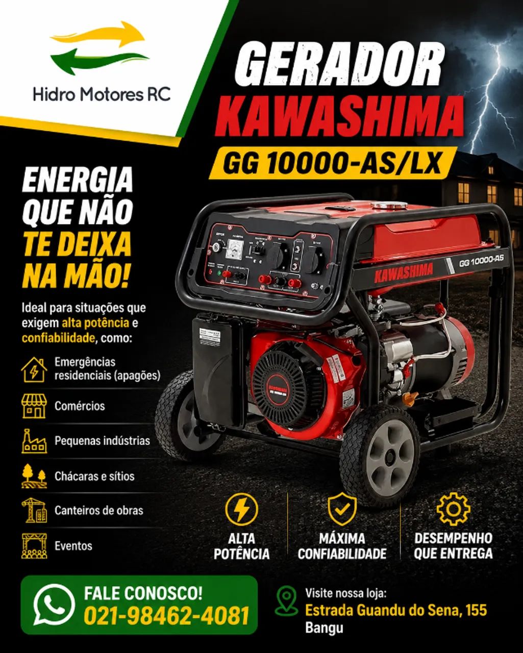 GERADOR KAWASHIMA GG 10000-AS/LX