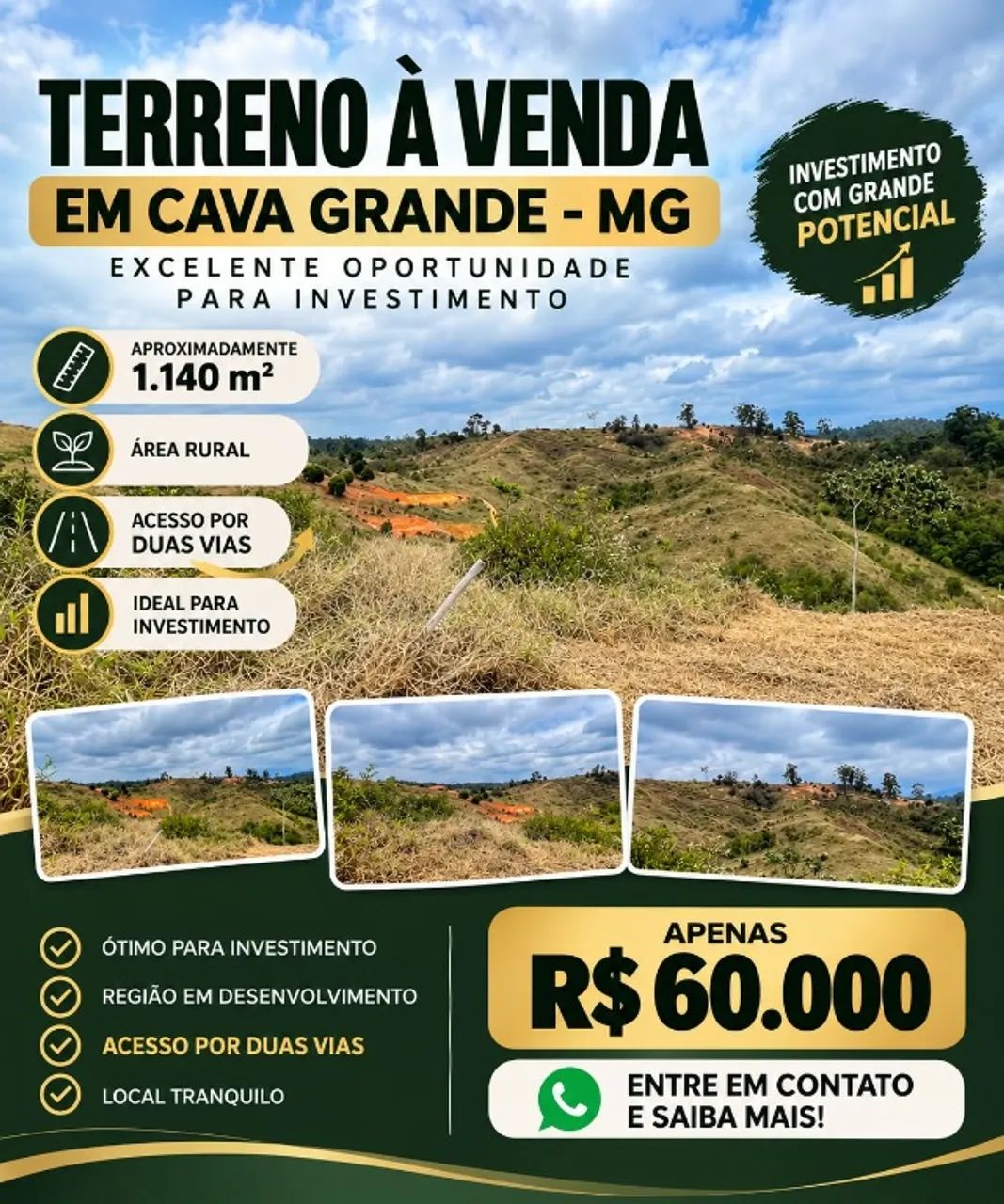 TERRENO CAVA GRANDE- 60MIL