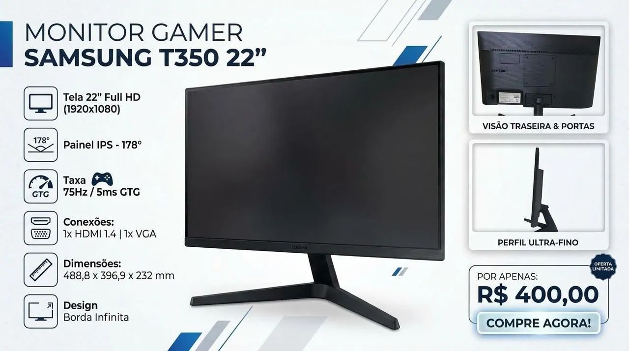Monitor Samsung 21,5" - Foto 3