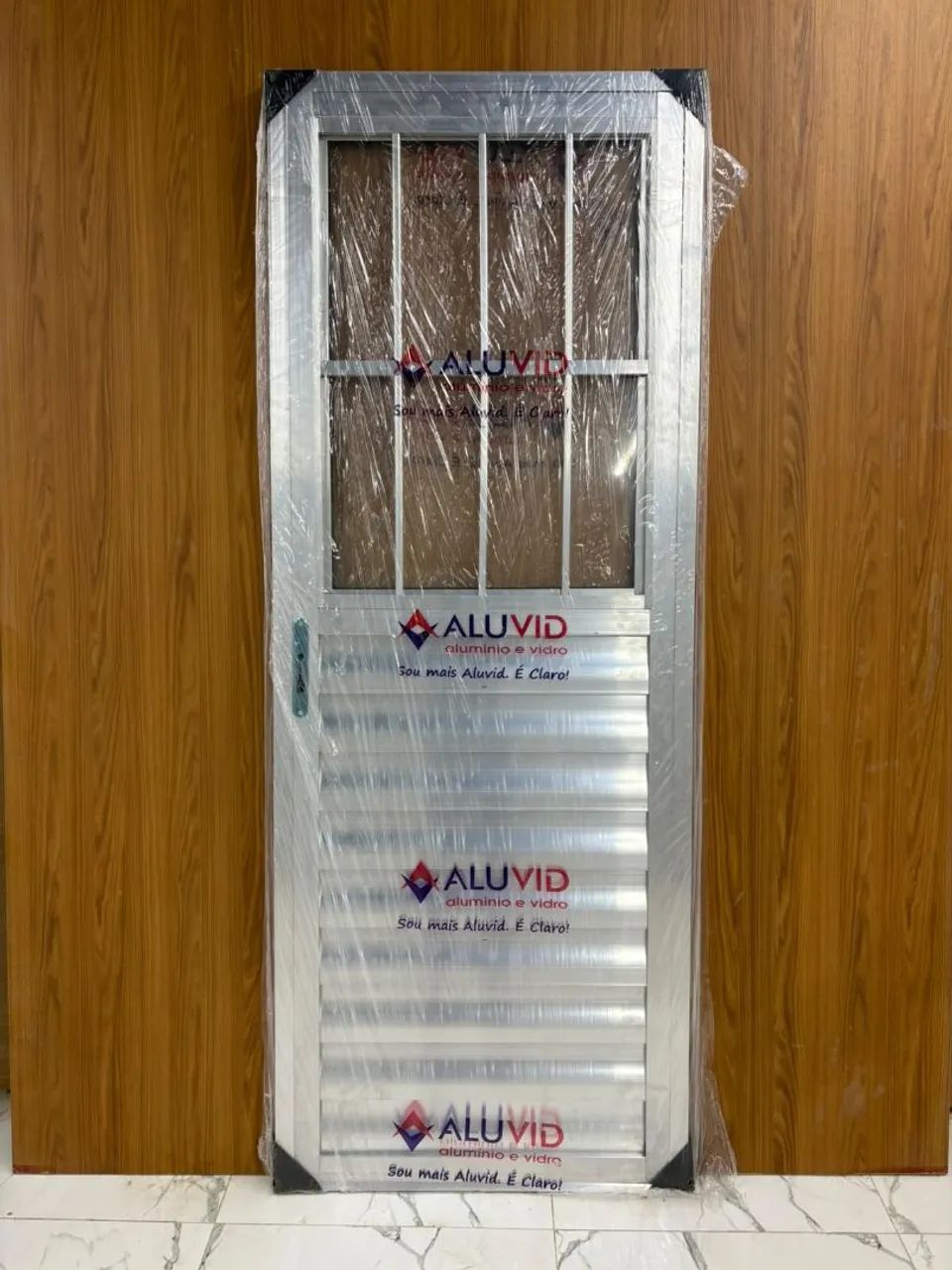 Portas Aluminio Com Grade e Vidro
