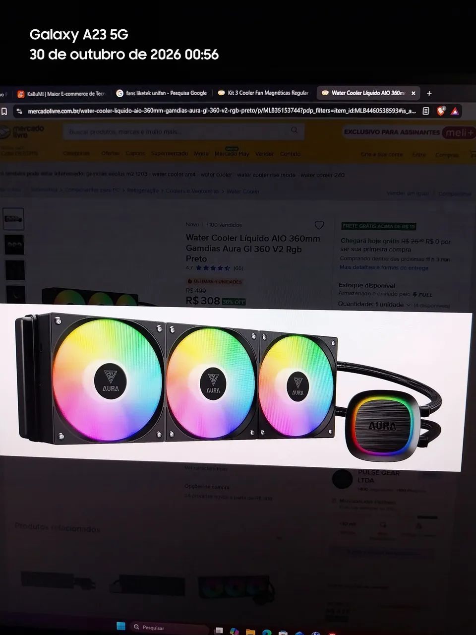 Gabinete Gamer com 6 Fans e Watercooler  - Foto 5