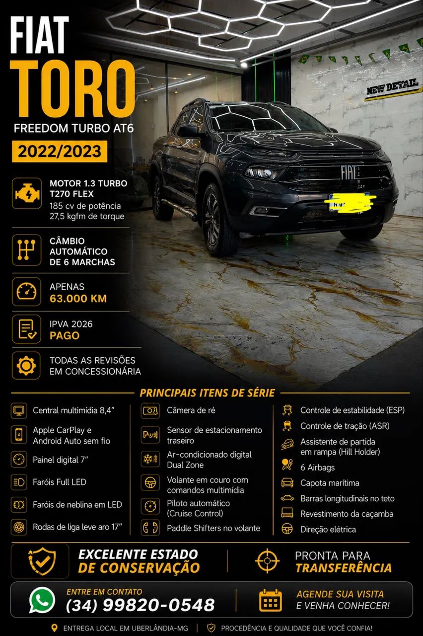 Fiat Toro Toro Freedom 1.3 T270 4x2 Flex Aut. 2023