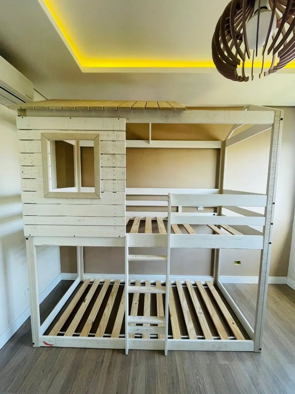 Beliche Infantil Rústico Club House Branco/Natural - Casatema - Foto 2