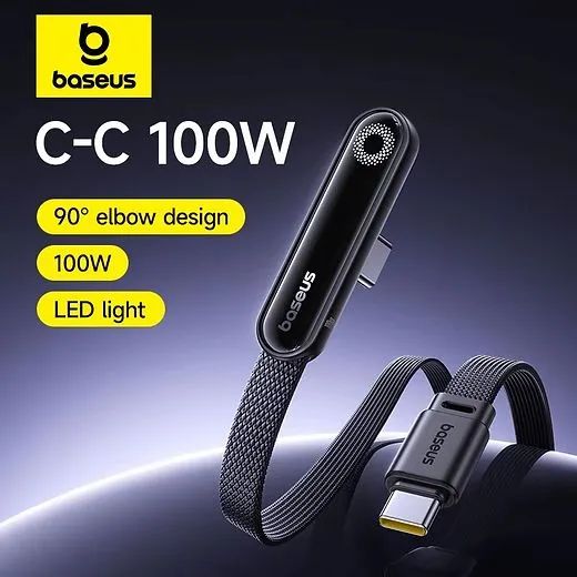 Baseus MVP 3 cabo 90° 1M tipo-c duplo 100W