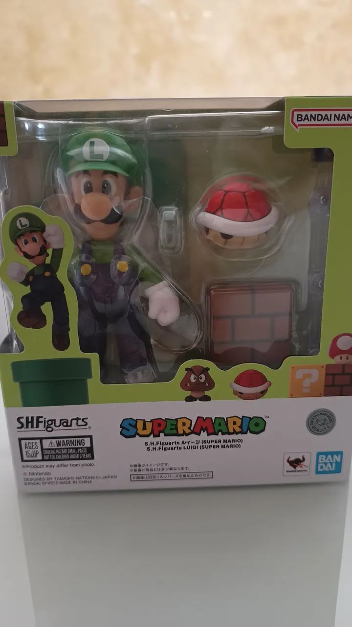 LUIGI SH FIGUARTS ORIGINAL LACRADO  SUPER MARIO BANDAI NINTENDO 