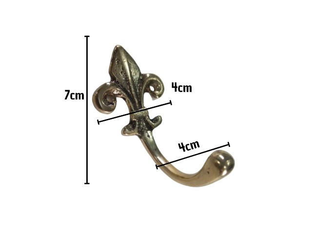 Cabide para parede flor de liz em bronze maciço + Brinde  - Foto 2