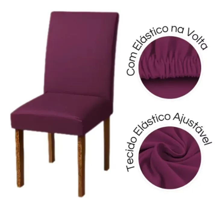 Jogo de Capas para Cadeira - 4 Peças - vinho - Foto 2