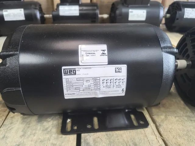Motor Elétrico Weg Trifásico 3 cv 2 pólos (Alta rotação 3460 rpm) IP21 Seminovo