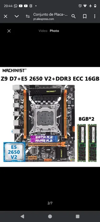 Placa Mãe Z9 D7+E5 2650 V2+DDR3 ECC 16GB - Machinist
