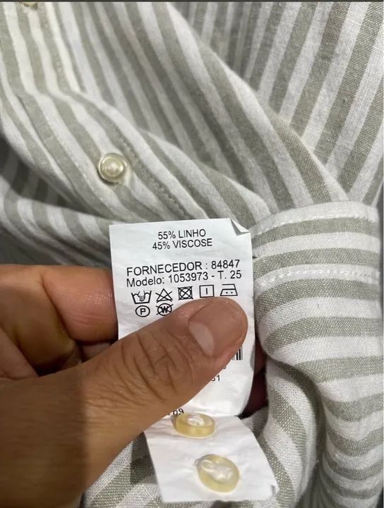 Camisa em linho listrada  - Foto 3