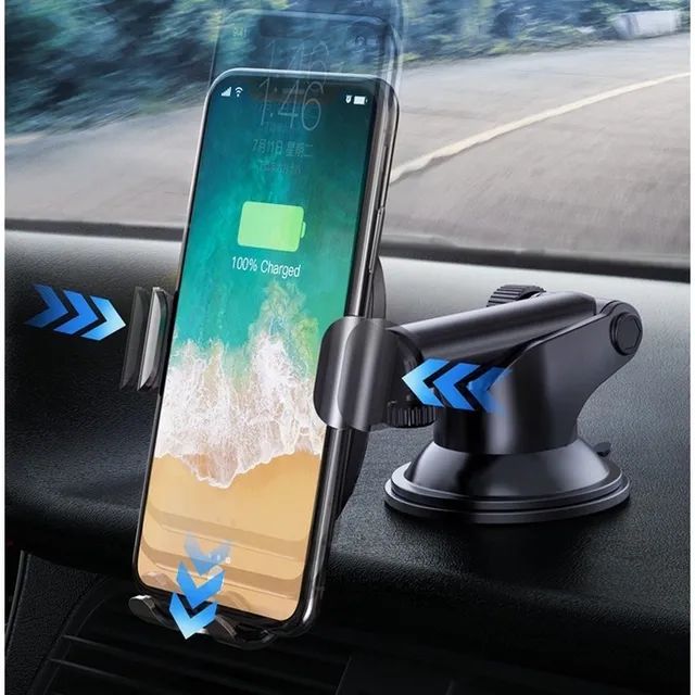 Suporte Veicular para Celular e GPS 360° com Ventosa e Trava Automática - Foto 2