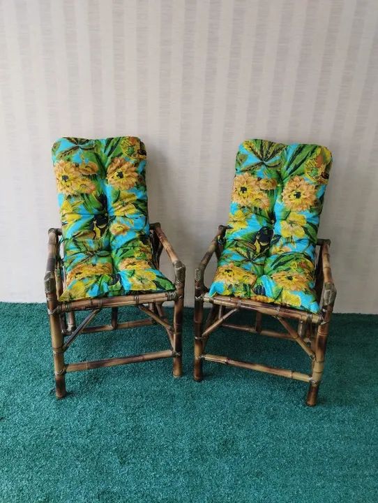 cadeiras de bambu poltronas de jardim varanda sabada área externa gourmet - Foto 2