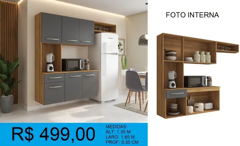 Cozinha de parede fit - Entrega e montagem inclusa
