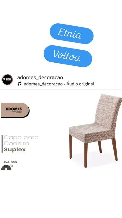 CAPAS PARA CADEIRAS LISAS E ESTAMPADAS  EM MALHA ( CADA)<br> - Foto 4