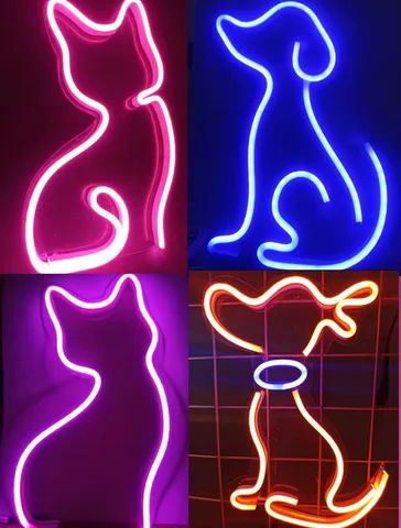 Luminária LED neon pet