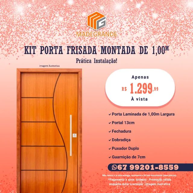 Kit Porta Madeira Laminada Frisada de 1 Metro - caixa travada!