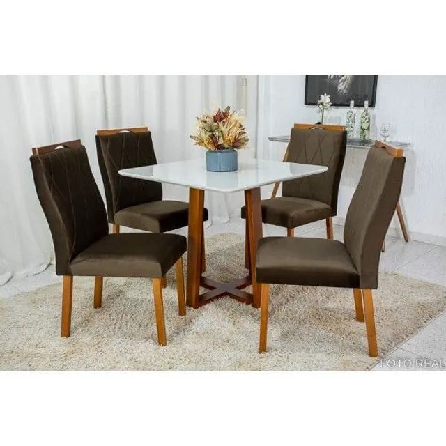 Mesa de Jantar Pedro Mel  com 4 cadeiras!! Rf227m - Foto 4