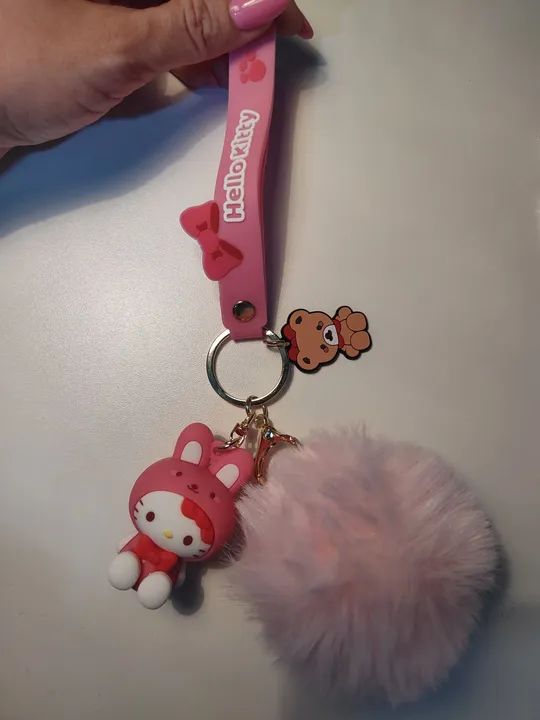 Chaveiro Pingente Hello Kitty Kuromi Pelúcia
