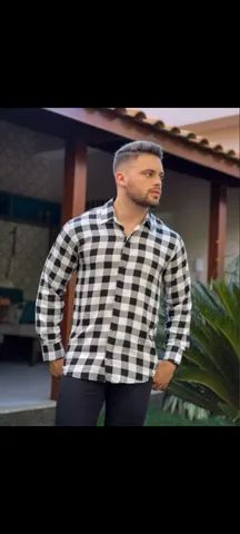 Camisa masculina em xadrez manga longa  - Foto 3