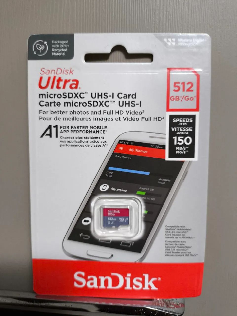 Cartão Micro SD 512 GB San Disk Ultra