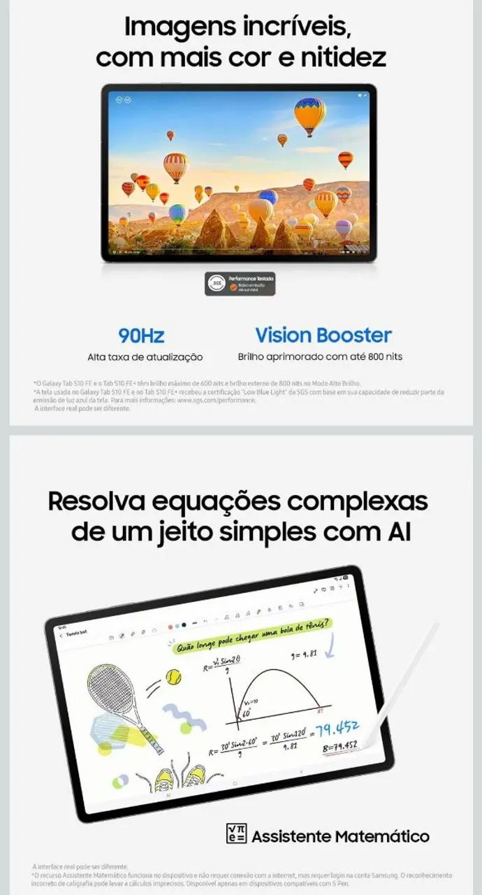 Lacrado e com NF! Tablet Samsung Galaxy S10 FE+, 128GB, 8GB de RAM, cor cinza - Foto 5