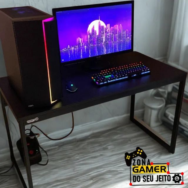 Mesa Gamer Reforçada 1,2m NOVA Estilo Industrial Multiuso para Computador Notebook Estudo - Foto 4