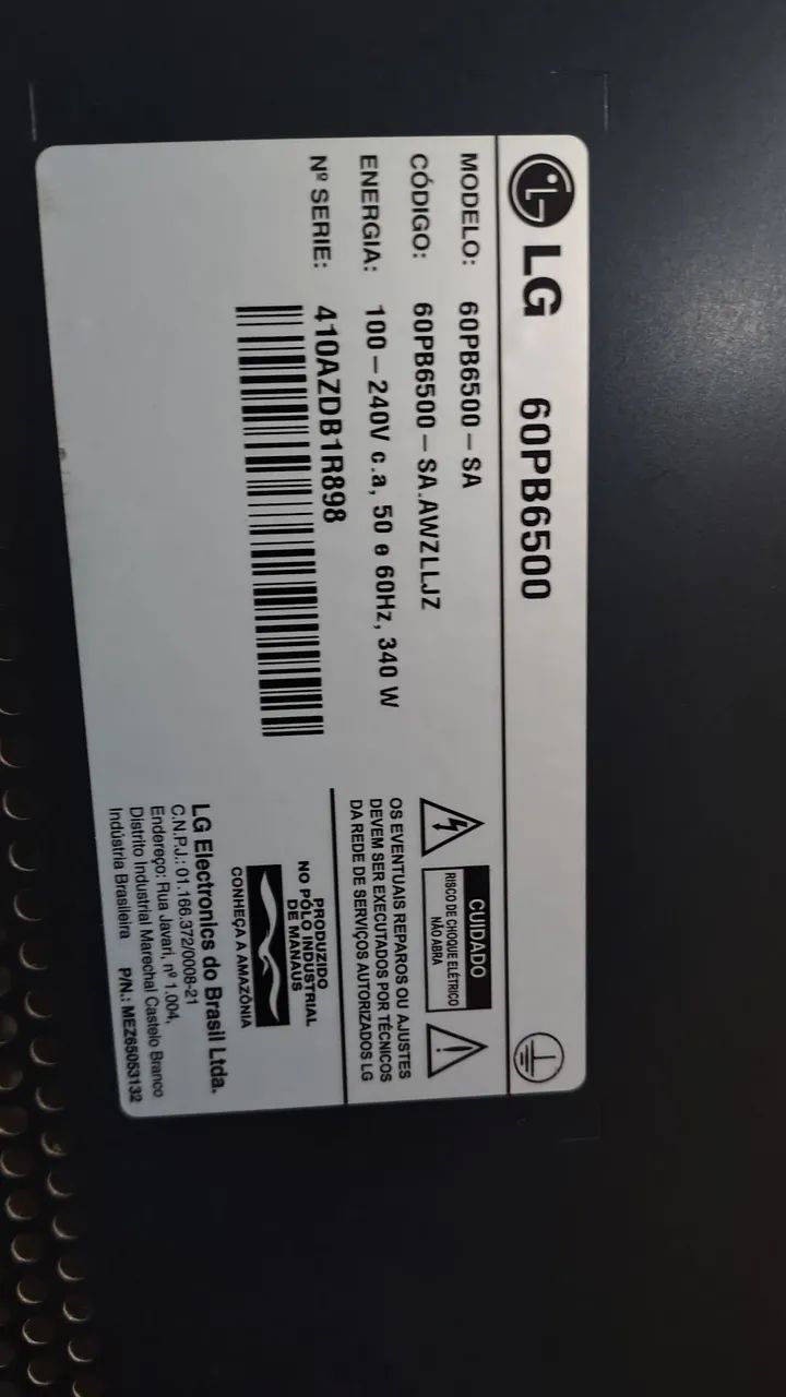 Peças e placas da tv plasma LG 60pb6500 - Foto 2