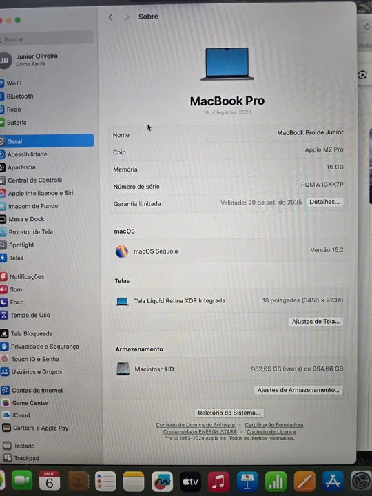 MacBook Pro 16 polegadas 2023 - Apple M2 Pro com garantia e nota fiscal