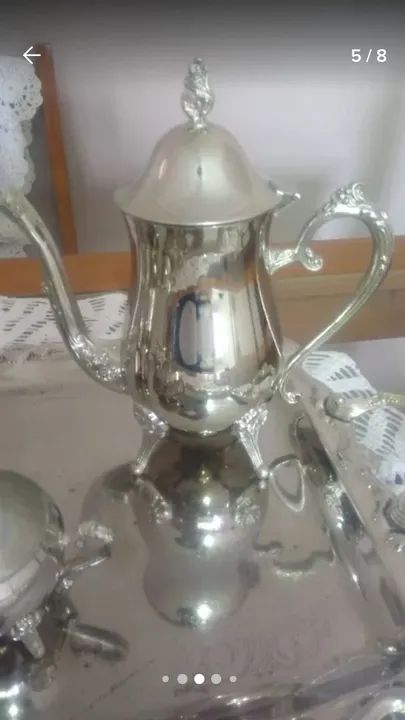 Baixei - Conjunto de café e chá em prata  - Foto 5