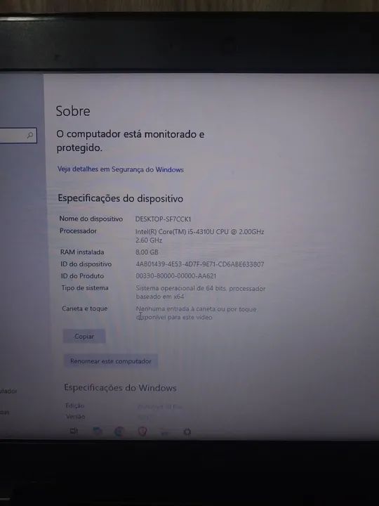 Notebook Intel Core i5 4310U 8GB RAM