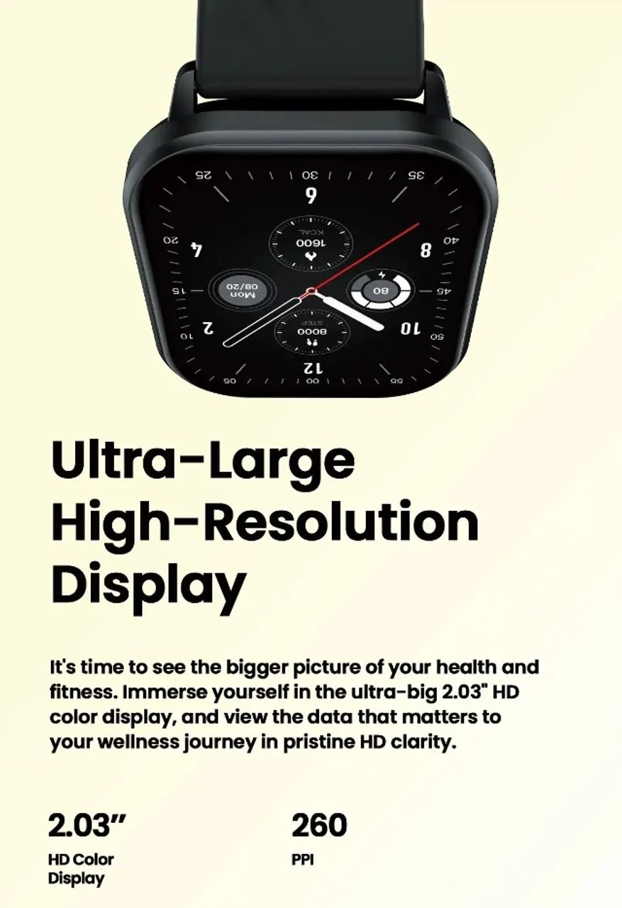 Smartwatch Zeblaze Gts 3 Voice Calling 2.03 Mesh Preto Preto Amarelo - Foto 6