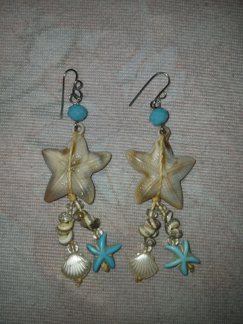 Brincos de concha e estrela do mar