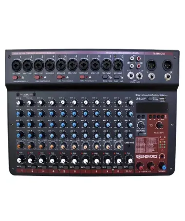 Mesa De Som Compacta 12 Canais Soundvoice Mc-12bt