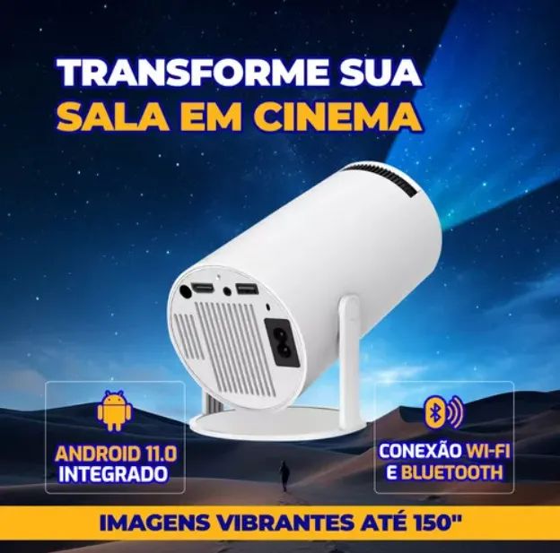 Projetor Bahrein HY300 Mini - Android, Wi-Fi e Bluetooth - 3 meses de uso!  - Foto 4