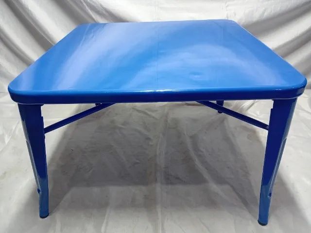 Mesa Infantil Design Tolix Metal Azul - Foto 2