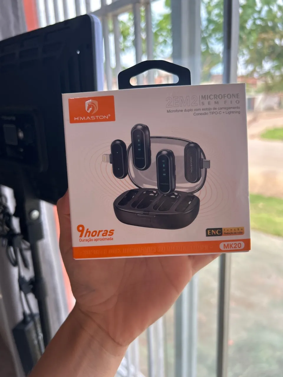 Microfone Sem Fio 2 em 1 MK20 - Novo