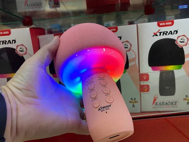 Microfone com Caixa de Som imbutida para Karaokê Bluetooth LED Xtrad Ws-602 - Foto 5