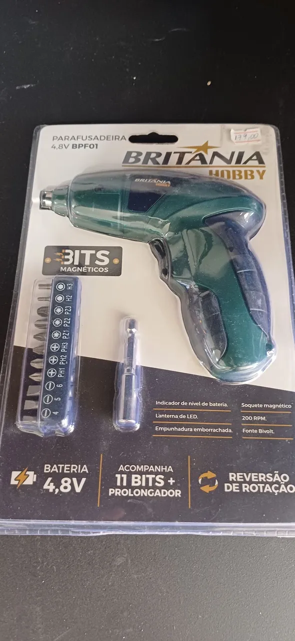 Parafusadeira Britania Hobby 4.8V + Bits