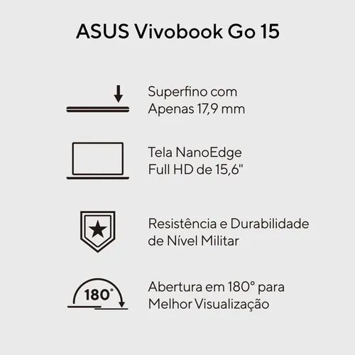 Notebook ASUS com 3 meses de uso, I3, 8GB RAM e SSD 512GB, Windows 11 original com NF - Foto 4