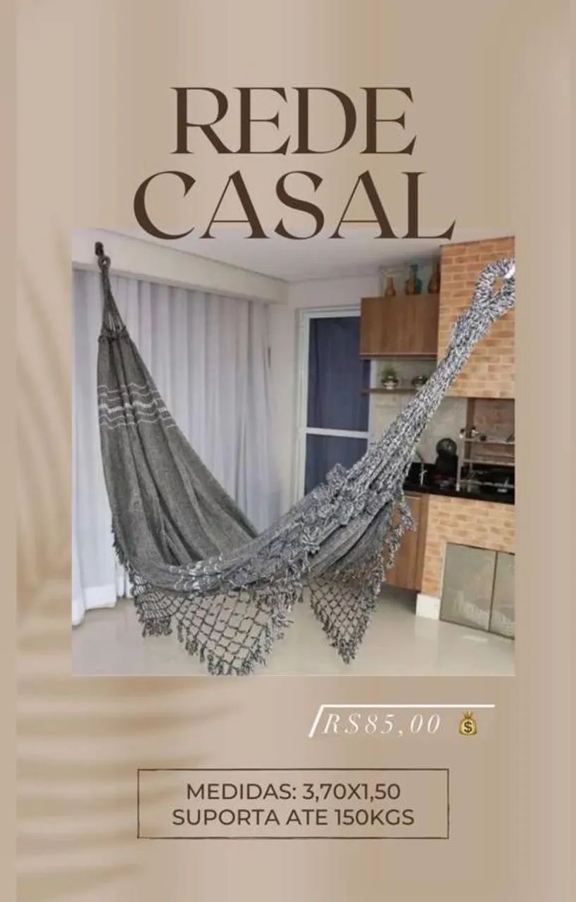 Rede de Descanso Casal Cinza - Conforto e Elegância