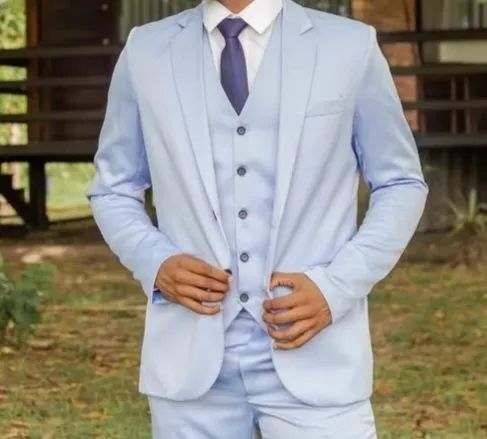 Terno slim azul cerenite