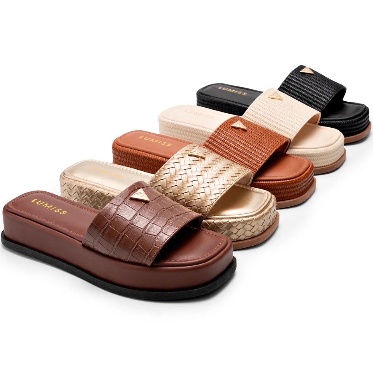 Tamanco Feminino Lumiss Sandália Flatform Chinelo Confortável Juta - Foto 3