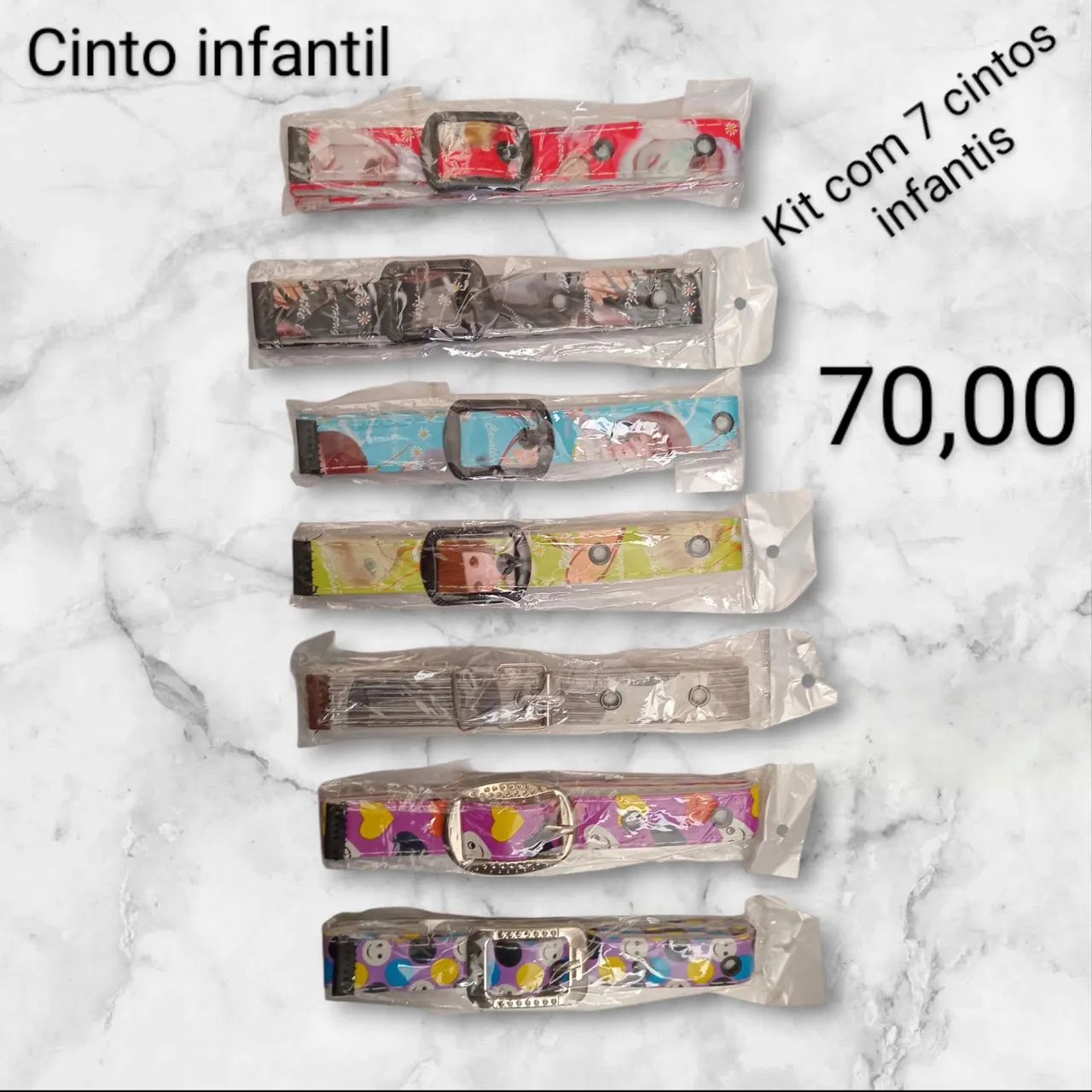 BAIXOU O PREÇO!! ! Kit com 7 cintos infantis! LINDOS!