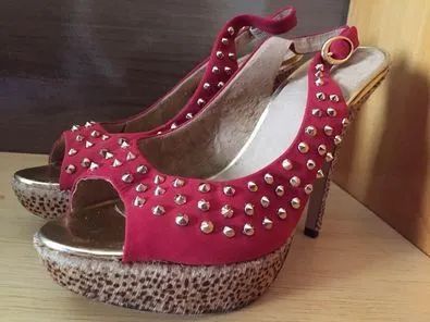 Sandália Peep Toe n.37 Carmim - Foto 4