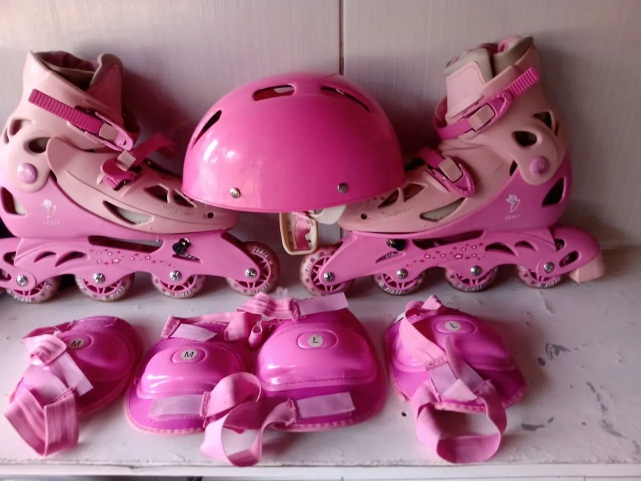 Patins Infantil Rosa com Kit de Proteção - Foto 2