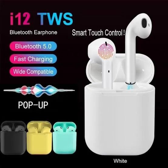 Fone de Ouvido Bluetooth i12 TWS - Novo